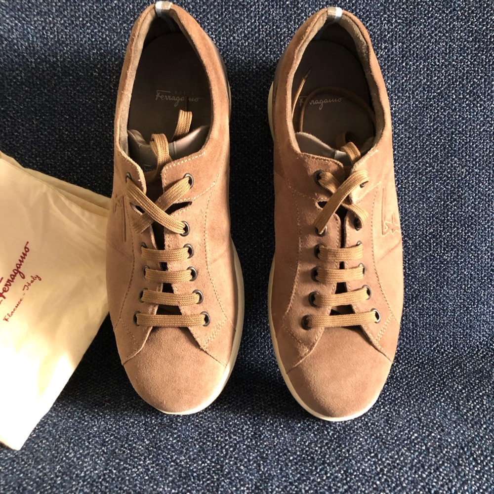 Ferragamo World Suede/ Leather Sneakers Mens 9.5 US